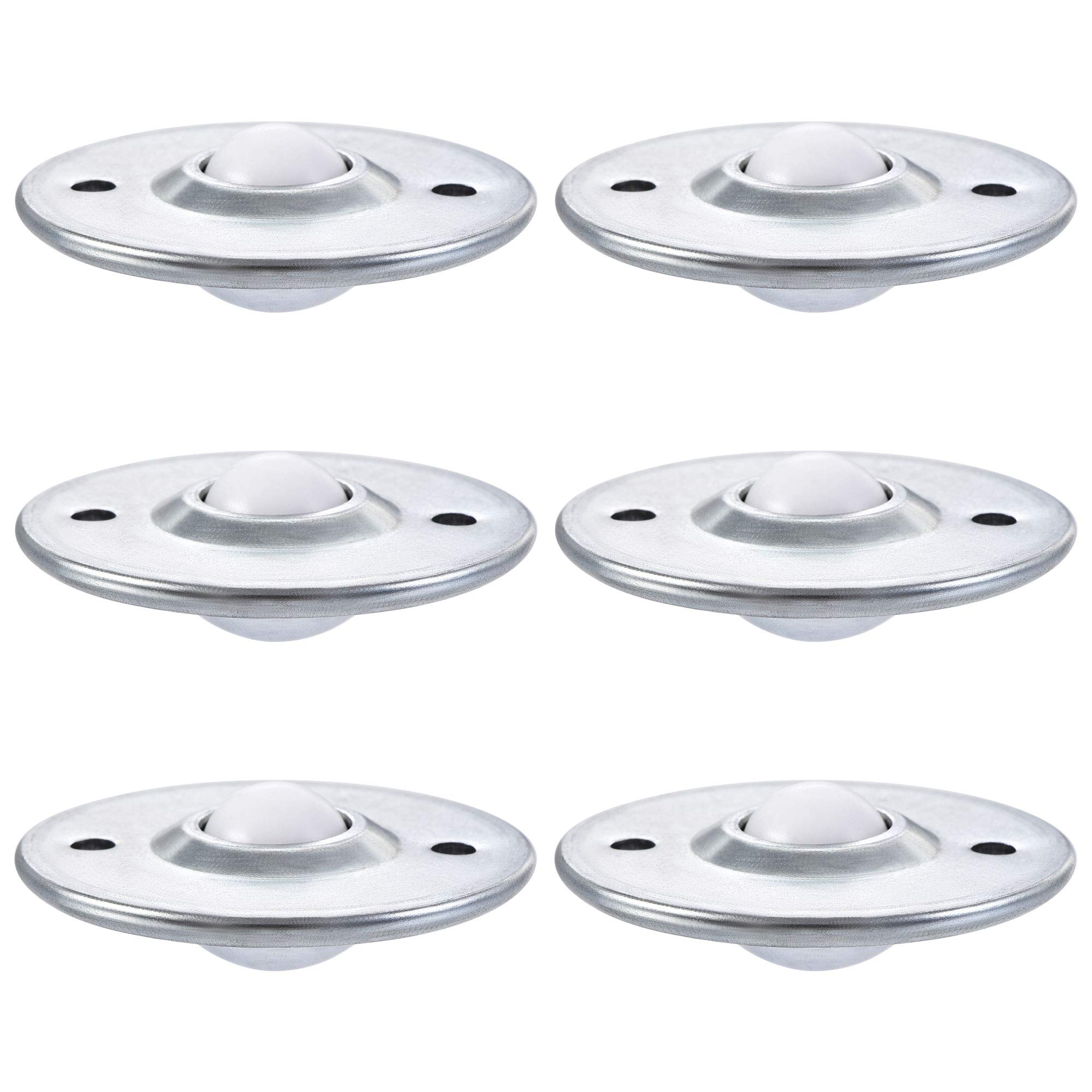 sourcing map Ball Transfer Bearing Unit 12mm 17Lbs Nylon Flange-mount Type for Transmission Pack of 6