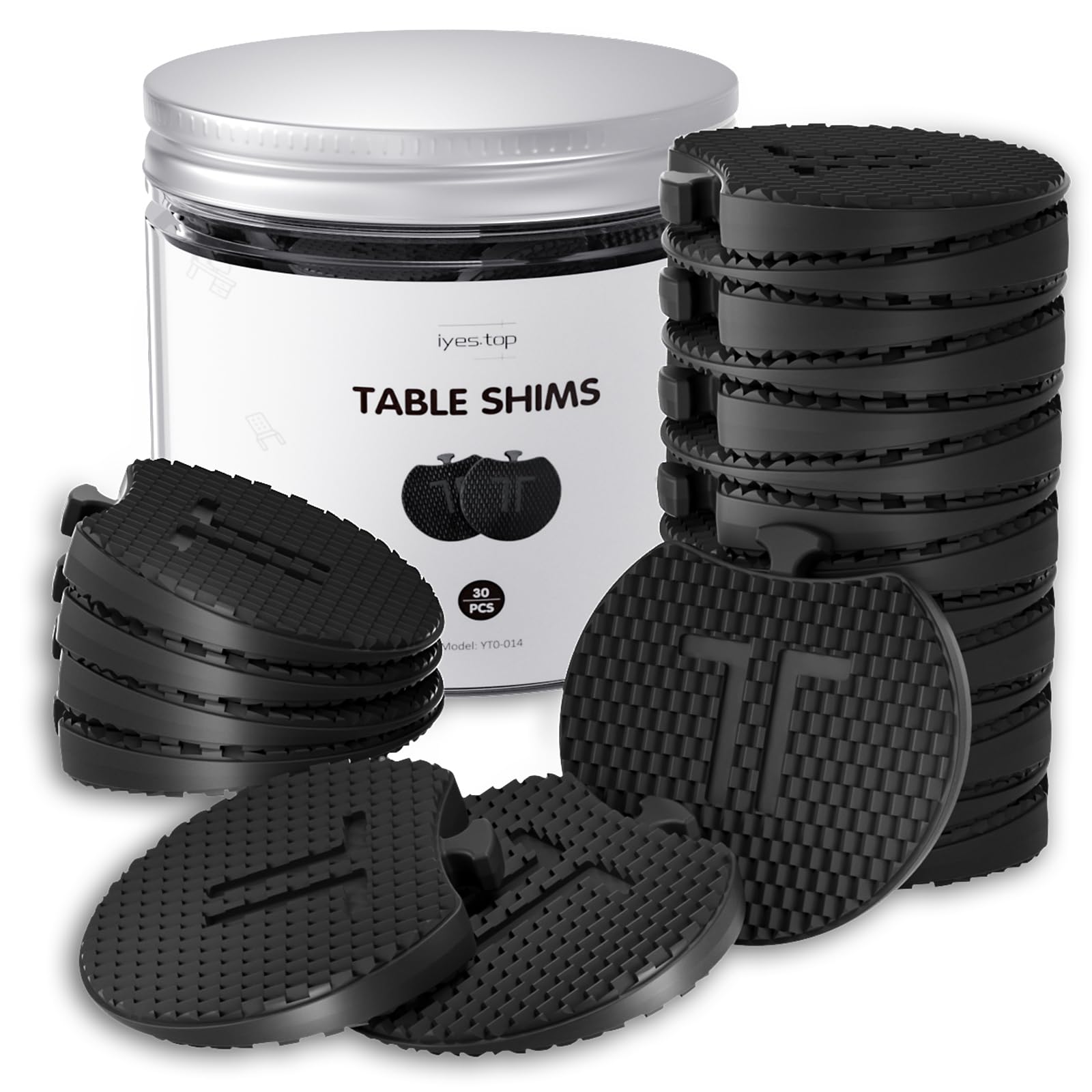 IYES.TOP Plastic Wedges for Leveling, Plastic Shims 30 PCS, Furniture Levelers - Multi-Purpose Rubber Wedge for Toilet, Table Feet, Chair Leg, Washing Machine, Refrigerator, Restaurant, Uneven Floors
