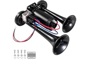 BANHAO 12V 150DB Air Horn for Truck for Train, Car Horns Loud with Compressor for Truck Boat Train Speaker Cars Van Ship (Black)