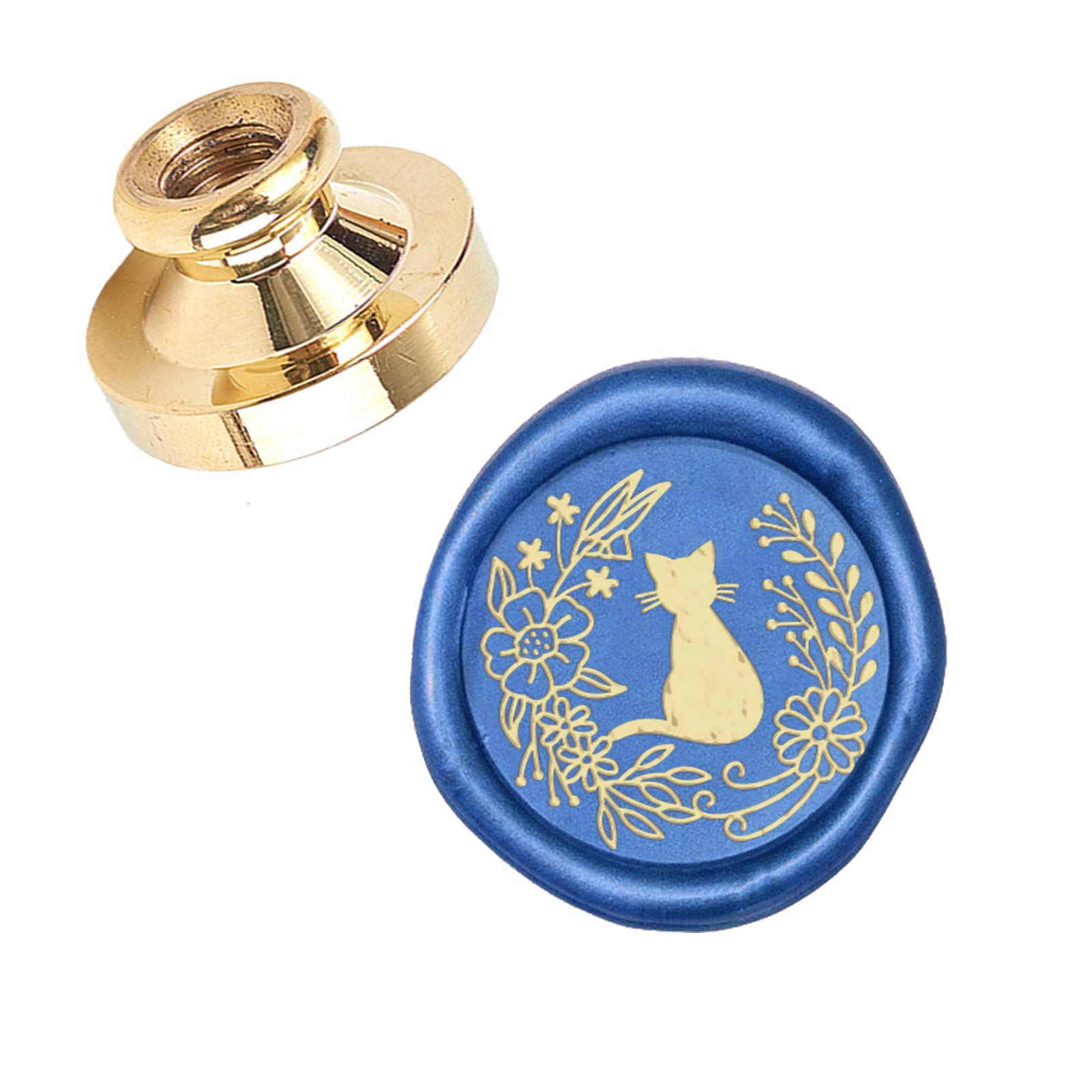 CRASPIRE Wax Seal Stamp Head Cat Removable Sealing Brass Stamp Head for Creative Gift Envelopes Invitations Cards Wine Bottle Decoration
