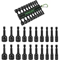 39-Piece Magnetic Nut Driver Set For Impact Drill - Metric & SAE Hex Bits, 1/4" Shank, With Toolbox