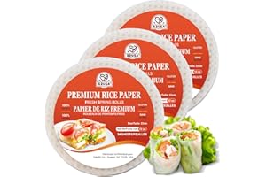 52USA Rice Paper, 3 Pack, Rice Paper Wrappers, Fresh Spring Roll Wrappers & Dumplings-102 Sheets, Gluten-Free Wonton Wrappers