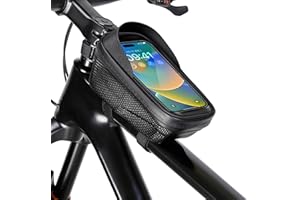 heqxwl Bike Bags for Bicycles,Waterproof 3D Sun Visor Bike Frame Bag, Eva Bike Phone Mount Bag Support Touch Screen/Face ID For Smart Phones 6.7 inch,Bike Accessories for Cycling Gifts for Men