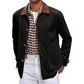 Runcati Mens Lightweight Jackets Button Down Casual Cotton Barn Jacket Vintage Military Fall Outwear with Pockets