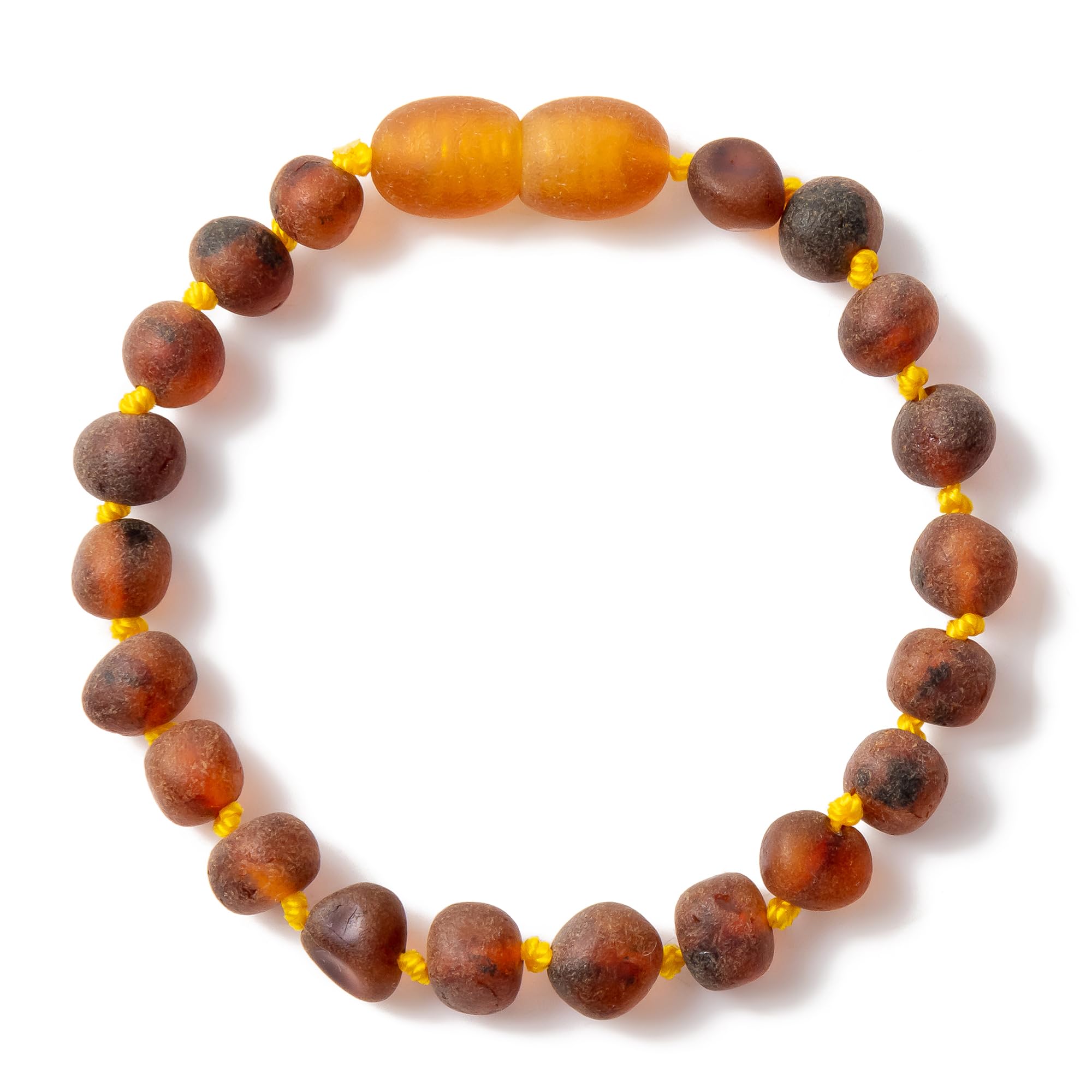 ZHAOXIA Baltic Amber Bracelets/Anklet Sizes 20cm - Cognac - Raw not Polished - Knotted Between Beads โ image 1
