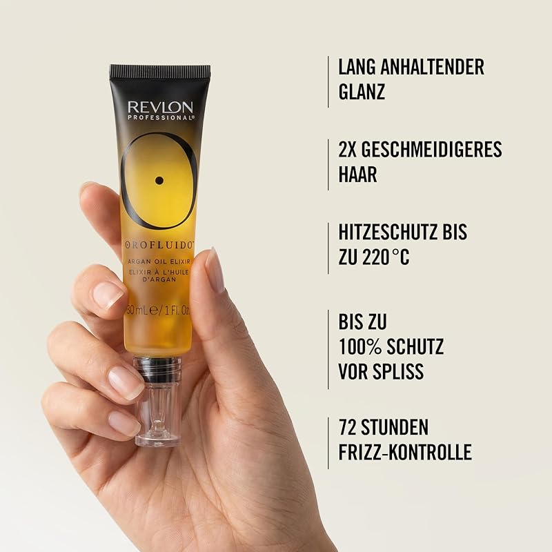 Orofluido Argan Oil Elixir, 85 ml, nährende Leave in Haarpflege mit Arganöl, glättendes Haaröl für geschmeidiges, glänzendes Haar, mit Anti Frizz, vegan