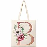 BeeGreen Floral Monogram Tote Bag w 2 Pockets