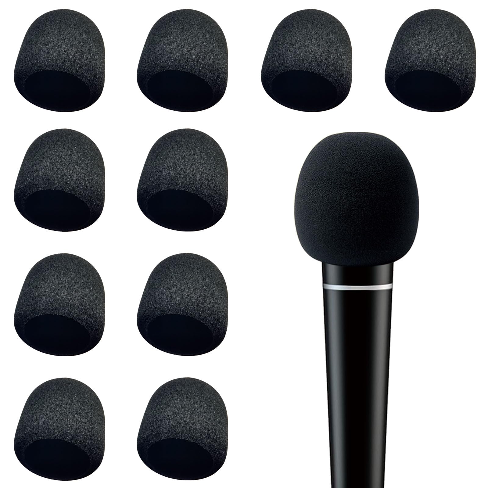 Fatiya 10 Pack Thickened Universal Microphone Covers, Reusable Microphone Covers Foam, Microphone Windscreen Suitable for Most Entertainment Venues Handheld Microphones