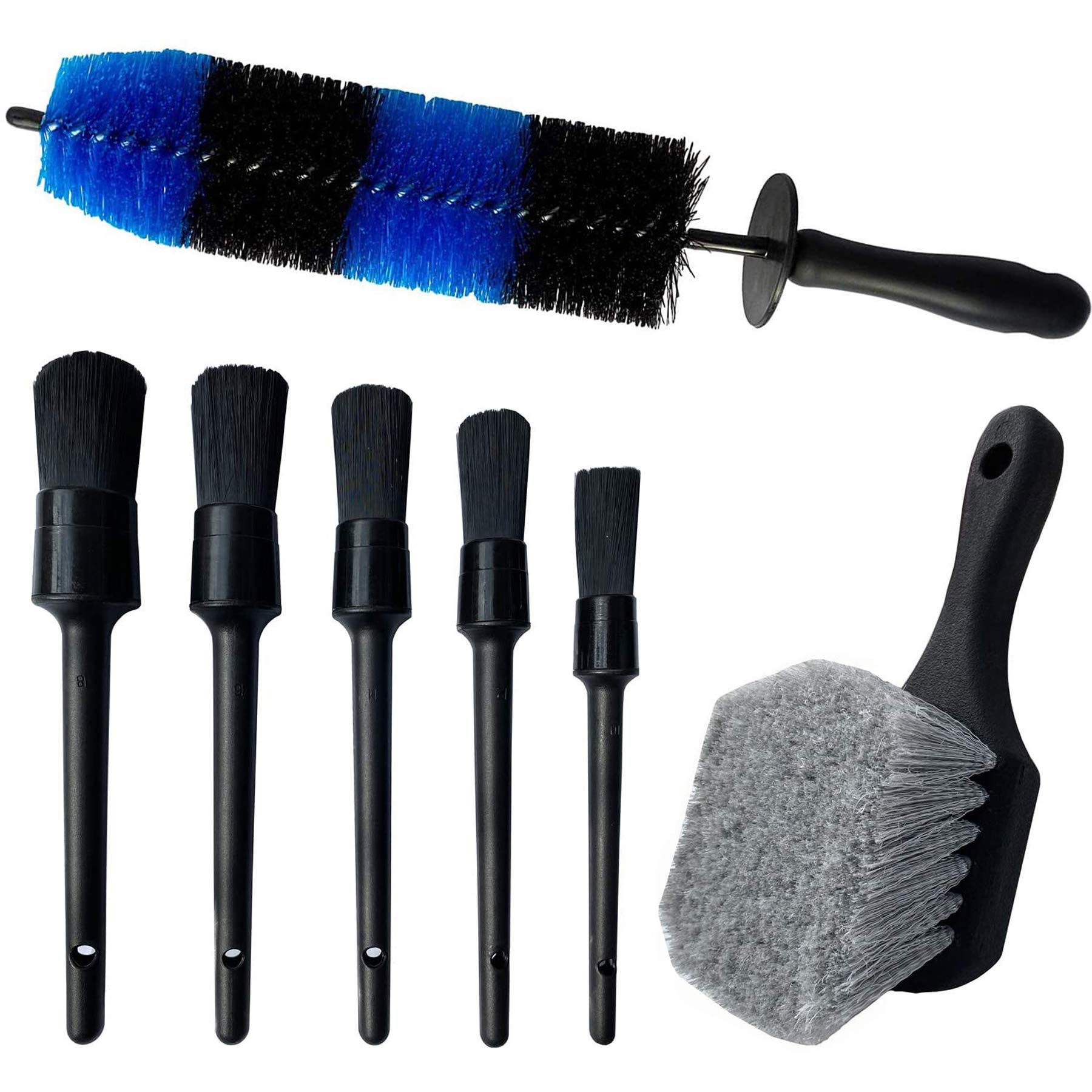 Photo 1 of LUCKLYJONE 7Pcs Wheel & Tire Brush, Car Detailing Kit, 17inch Long Soft Wheel Brush, 5 Detail Car Wash Kit for Cleans Dirty Tires & Releases Dirt and Road Grime, Short Handle