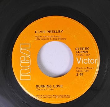 Elvis Presley 45 Rpm Burning Love It S A Matter Of Time Amazon Com Music