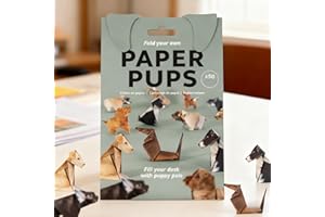 50 Sheets DIY Origami Paper to Fold Cute Cat or Dog Figures, Fun Craft Activity for Adults, Desk Decoration & Gift for Pet Lo