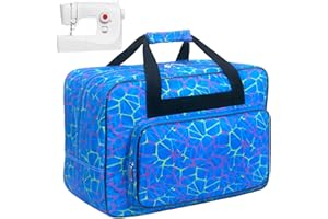 Haroranax Sewing Machine Carrying Case，Sewing Machine Carrying Case Tote Bag，Universal Tote Storage Bag with Pockets and Handles, Suitable for Most Standard Singer, Brother, Janome (BLUE)