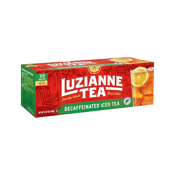 LUZIANNE DECAFFEINATED ICED TEA BAGS, FAMILY SIZE, 24CT...