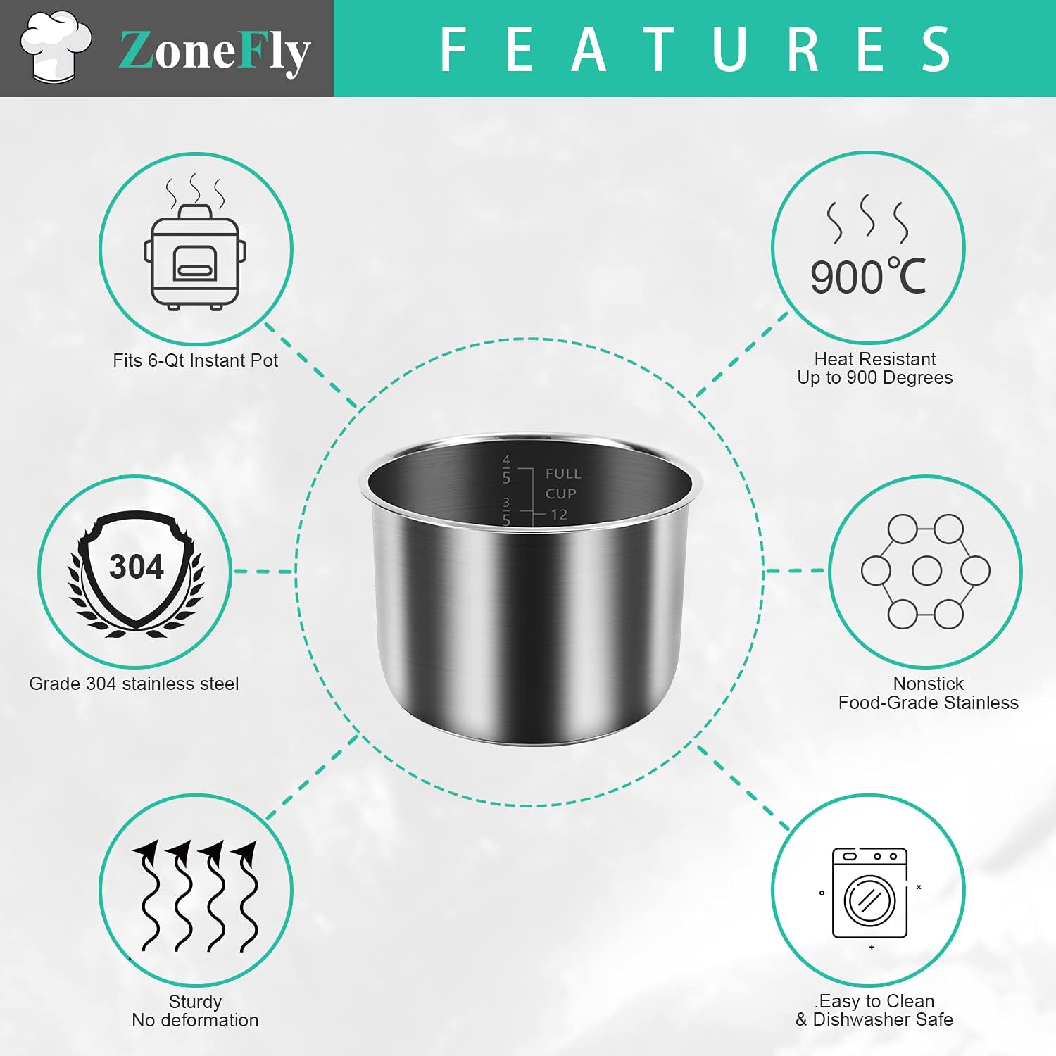 Original 8Qt Power Cooker XL Replacement Inner Pot Stainless Steel Compatible with 8 Quart Power Pressure Cooker Model PPC772 (or #PPC772), PPC780 (or #PPC780), and WAL3 Stainless Steel Inner Pot Parts: Kitchen & Dining