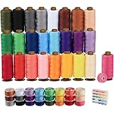 ilauke 50Pcs Thread for Sewing, 400 Yards Sewing Thread kit, Prewound Bobbins Hand &amp; Machine, Sewing Machine Thread Assortment for Brother Singer Janome Juki Serger Machine, 25 Colors