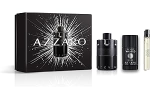 Azzaro The Most Wanted Eau de Parfum Intense - Seductive Mens Cologne Gift Set - 3-Piece Set Includes Full Size Fragrance (100ml) + Travel Size Spray (10ml) + Deodorant Stick (77g) - Gifts for Men