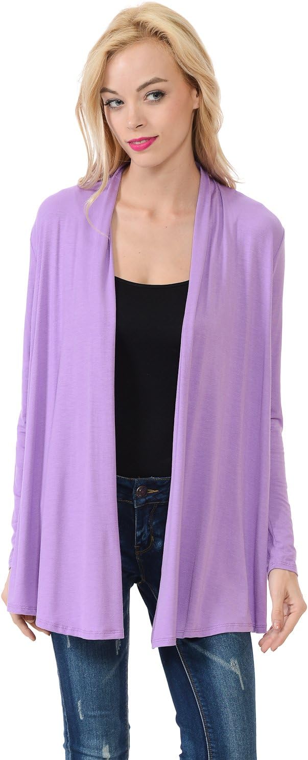 Pastel by Vivienne Women's Long Sleeve Jersey Cardigan (25+ Colors/S-XL)
