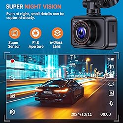 E-YEEGER Dash Cam Front and Rear, 2.5K Dual Dash