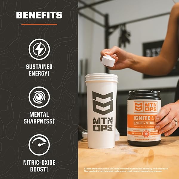 MTN OPS IGNITE LITE ENERGY DRINK POWDER GLUTEN FREE NITRIC OXIDE SUPPLEMENT DRINK MIX, L ARGININE, L CITRULLINE, CAFFEINE & NOOTROPIC SUGAR FREE DRINK MIX, 45 SERVINGS, PINK CITRUS