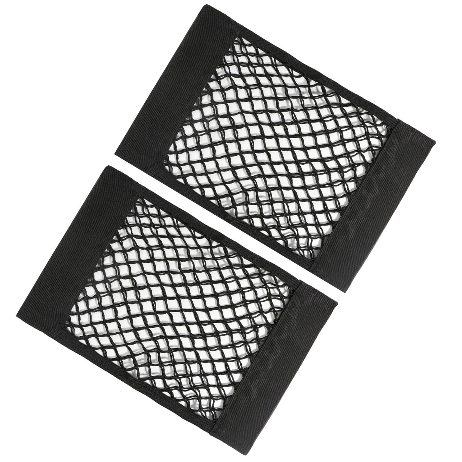 WADY 2 Pcs Car Boot Storage Net, Elastic String Net Mesh, Black Adhesive Mesh Cargo Net, Campervan Accessories for Van, Caravan, Trunk, Cargo, Camping, Car Organiser Essentials 40x24cm