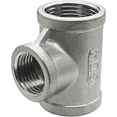 Beduan 304 SS Tee Female NPT 3/4x3/4x1/2 T Shaped 3 Way Cast Pipe Fitting
