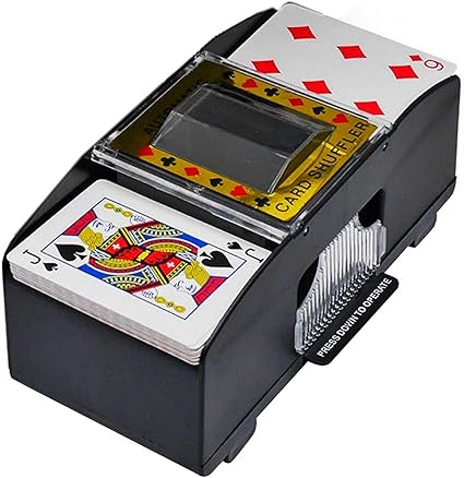 Amazon Com Butian Automatic Poker Card Shuffler 1 2 Decks Poker Shuffles Card Shuffler Machine Battery Operated Electric Shuffler For Home Party Club Game Black Sports Outdoors