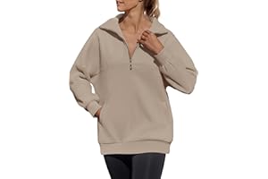 ZESICA Women's Oversized Half Zip Sweatshirt Long Sleeve Quarter Zip Fleece Pullover Y2K Hoodies Tops Fall Winter Clothes