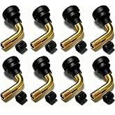 PVR70 90 Degree Bent Tubeless Tire Valve Stems, 8PCS Brass Valve Stem, 0.453 Inch Rim Hole Universal for Motorcycle ATV Scooter GY6 Electric Vehicles