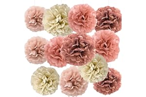 We Moment Blush Pink Rose Gold Tissue Paper Flowers Decorations for Boho Birthday Bridal Shower Wedding Bachelorette Baby Sho