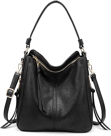 large black leather purse