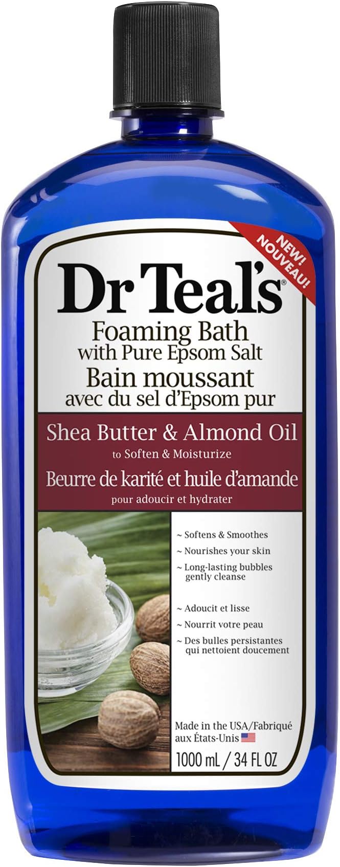 Dr Teal's Shea Butter & Almond Oil Foaming Bath, 1000 Milliliters