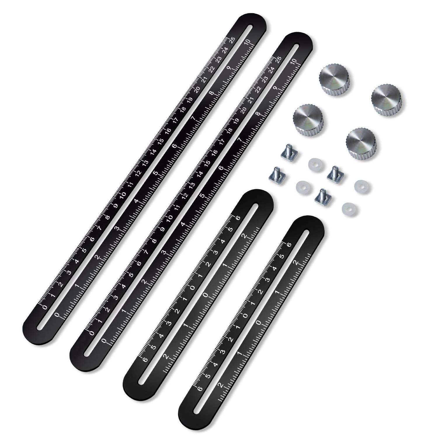 Multi-function Ruler, KeepTpeeK Angle Ruler Metal Angleizer Template Tool Full Metal Measuring Rules Layout Tool for Handymen Builders DIY Carpenters Craftsmen (10in+5in)