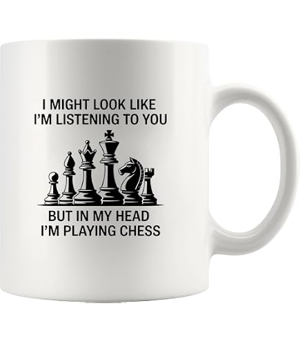 Amazon.com: Chess Coffee Mug 11oz White -Be a chess - Knight Pawn Piece  Horse Checkmate Chess Player Board Game Strategy Logic Games : Home &  Kitchen
