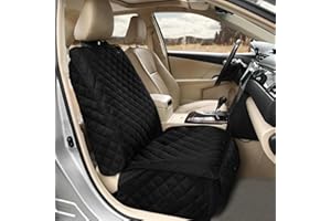 Bark Lover Deluxe Dog Seat Cover for Front Seat-More Durable Waterproof Front Seat Protector, High Heat Resistant and Nonslip Front Seat Cover for Dogs Kids, Universal Size (Black)