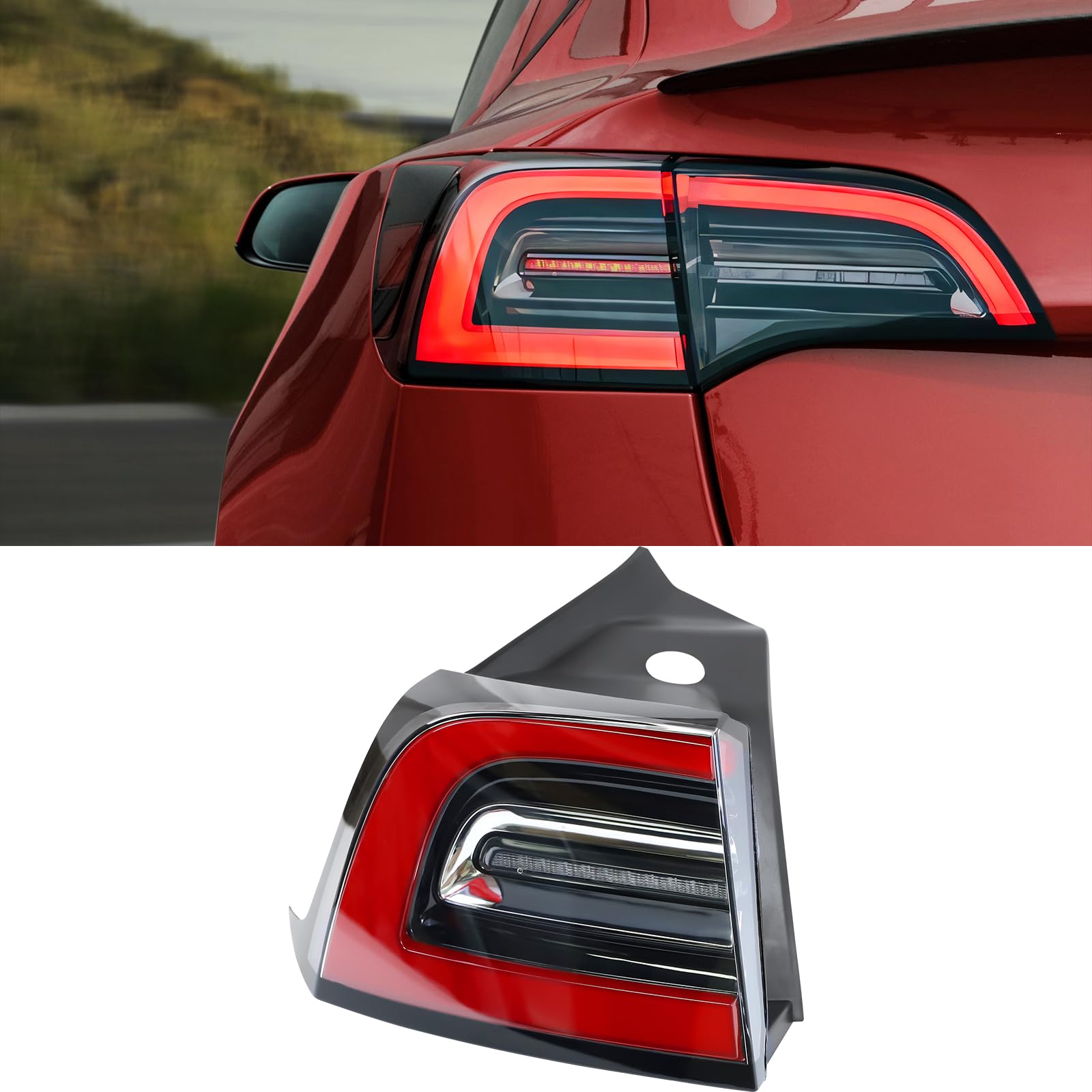 Photo 1 of ***FACTORY SEALED***3-PIN Left Tail Light Assembly Compatible With 2017-2023 Tesla Model 3 Rear Driver Side Brake Outer LED Tail Lamp Replaces# 1077397-00-G 1077397-00-H