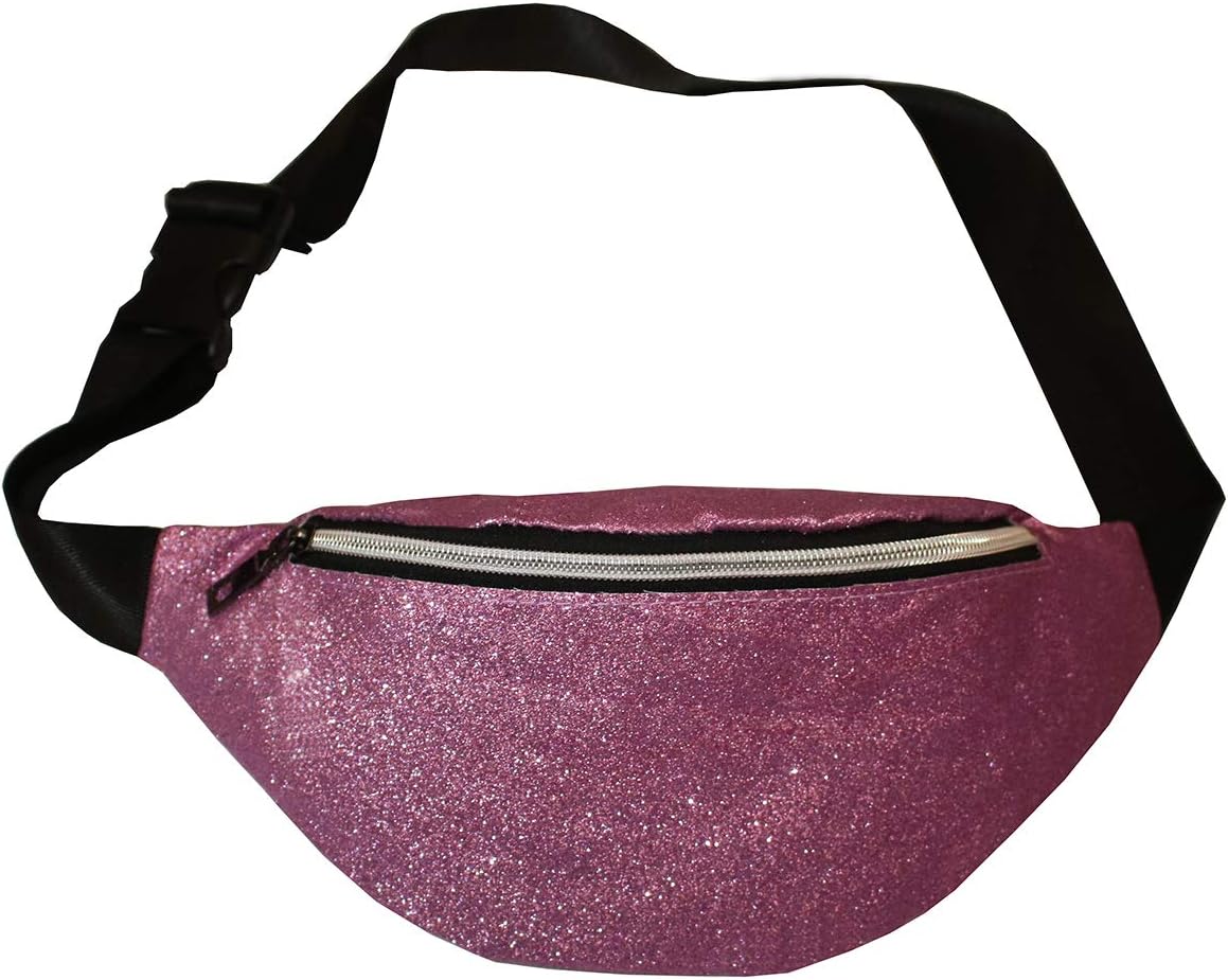 Prefer To Life Fanny Pack Super Cute Waist Bag for Festival Light Weight Purses Sparkles Fabric
