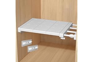 iayokocc Expandable Closet Tension Shelf Rod, Adjustable Metal Storage Rack,DIY Organizer Divider Separator for Cabinet Wardrobe Cupboard Kitchen Bathroom(Size:38-60cm)