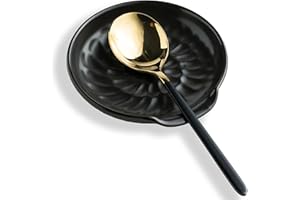 Gomakren Spoon Rest for Kitchen Counter Spoon Holder for Stove Top Coffee Bar Accessories Modern Farmhouse Kitchen Decor Kitchen Gadgets Black Dishwasher Safe