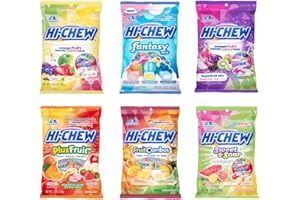 UNHA'S ASIAN SNACK BOX Hi Chew Variety Pack - 18 Different Assortment Fruit Flavors of Hi-Chew Candies, Chewy Candy, Gift Bundle, Kids, Adult, Senior, College Student