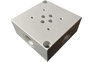 FLUIDHAUS Universal Hydraulic Valve Mounting Sub Plate Aluminum D03 NG6 Cetop 3 Pattern SAE -8 Ports (1/2" Nominal Dimension Port), SA6 Series