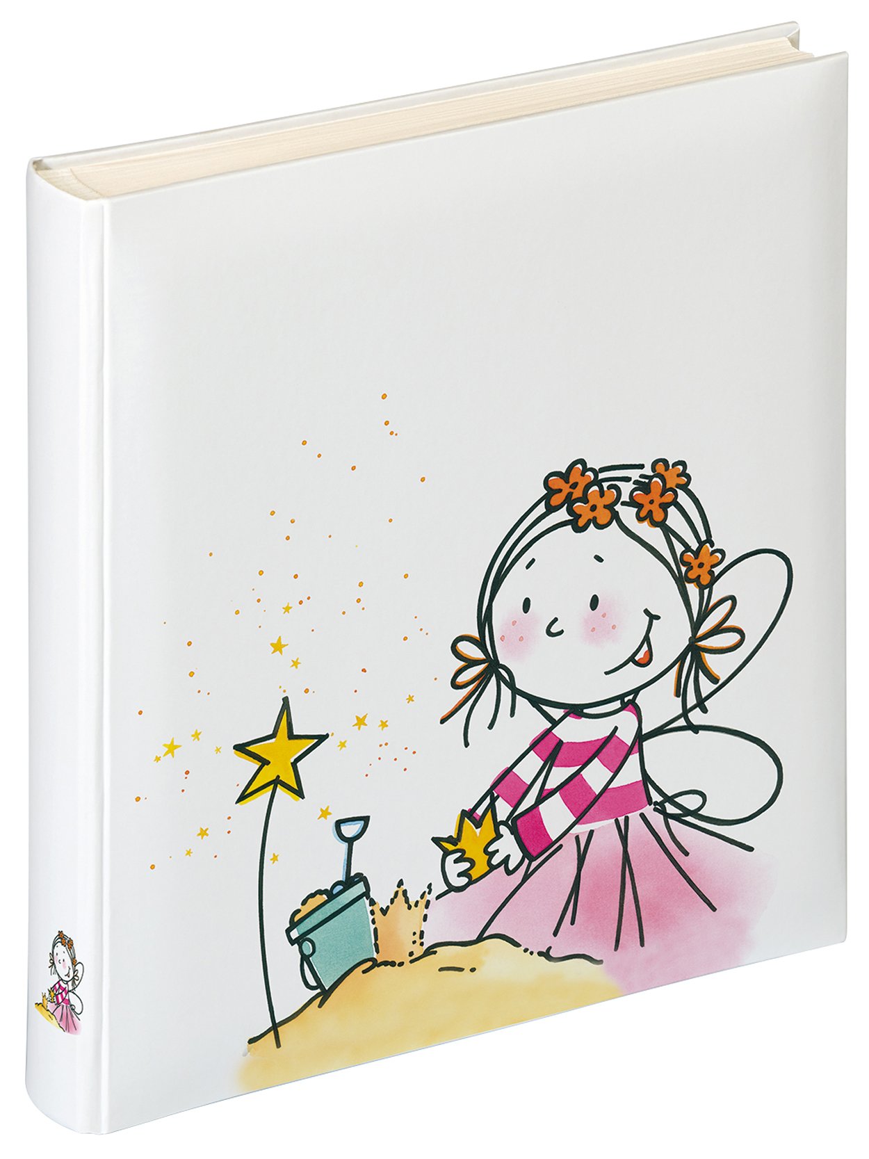 Walther design FA-267-1 Fee kindergarden book bound children album with laminated art paper, 11 x 12 inch (28 x 30.5 cm), 50 white pages