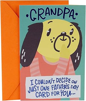 Download Amazon Com Hallmark Father S Day Card For Grandpa From Kids Cute Puppy Dog With Four Mini Cards Inside Office Products