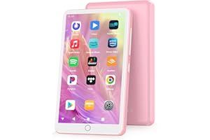 Fanvace 144GB MP3 Player with Bluetooth WiFi, Android 13 OS MP3 MP4 Players with 4" Touchscreen and Speaker, Spotify Music Players with Audible, FM Radio, Amazon Music, Play Store (Pink)