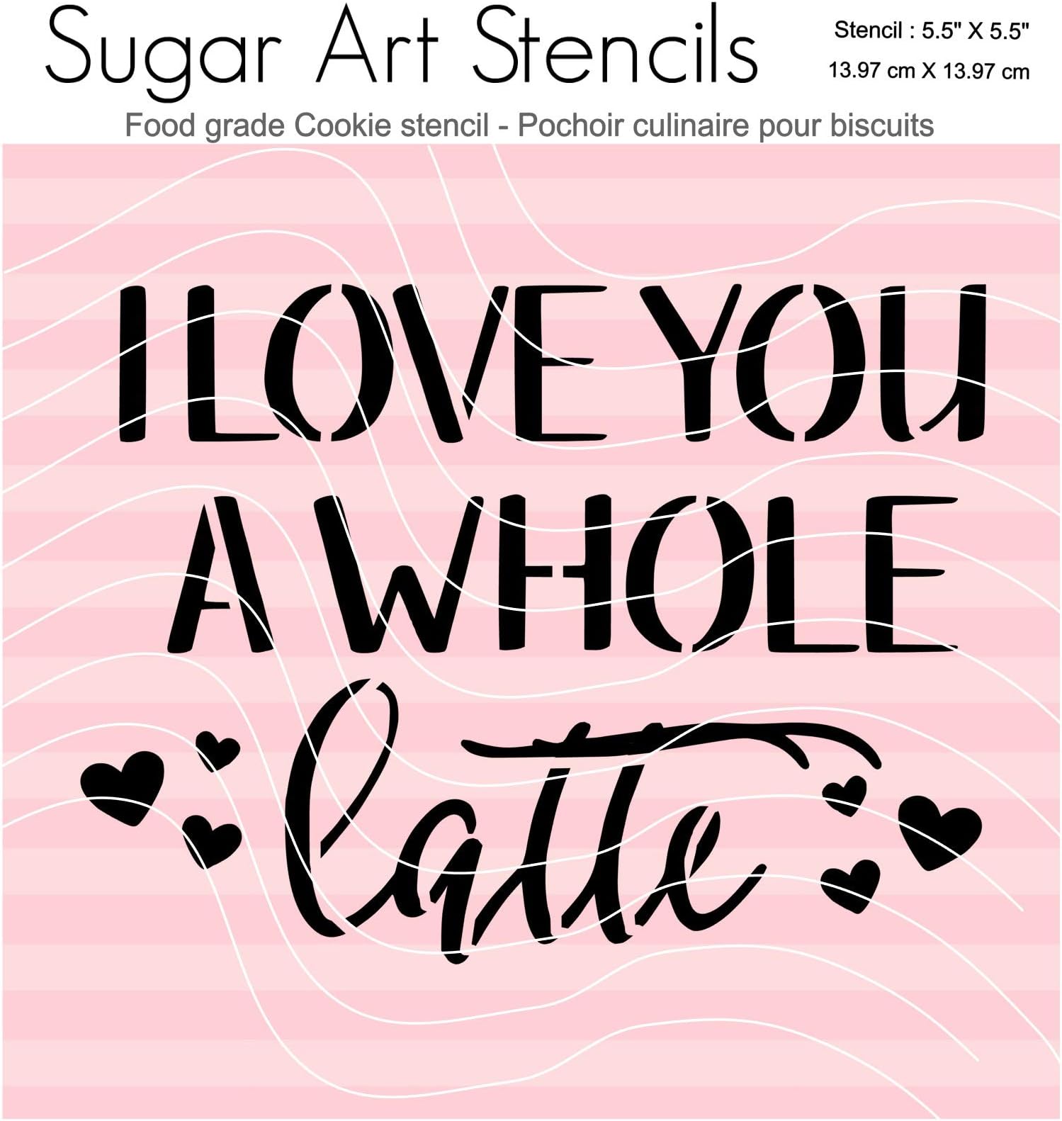 Valentine's day cookie stencil I love you a whole latte DC0039