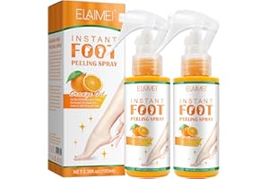 RTBYUE Foot Peeling Spray Oil - Foot Peeling Spray for Remove Dead Skin, Pedicure Dead Skin Exfoliator for Cracked Rough Heels, Dry Toe Skin & Calluses, Quicky Remove Dead Skin(2PCS-Orange)