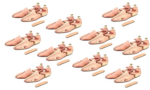 10 Paar Schuhspanner aus Zedernholz ( für Herren und Damen ) inkl. Reiseschuhlöffel aus Zedernholz, Langer & Messmer, Größe 3