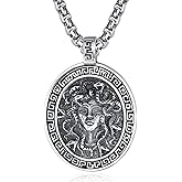 ADMETUS 925 Sterling Silver Greek God Necklaces, Amulet Pendant Necklace, Greek Mythology Protection Jewelry Gifts for Men with 2.5mm 22"+2" Rolo Chain