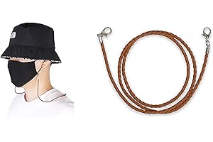 Allsense Fashion Leather Mask Lanyard Ear Pressure Relief Safety Holder Hanger with Hook for Adult Light Brown 1 Pack
