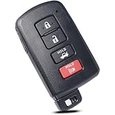 SUPALAND Key Fob Shell Case Replacement Fits for Toyota Avalon Camry Corolla RAV4 Highlander Sequoia 2011 2012 2013 2014 2015 2016 2017 2018 2019 Keyless Entry Remote Control 4 Button Case Cover