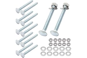 Luomorgo 12 Sets 1/4"-20 x 2 1/2 in. Carriage Bolts, Round Head Square Neck Fully Threaded Screws, Galvanized Steel Carriage 